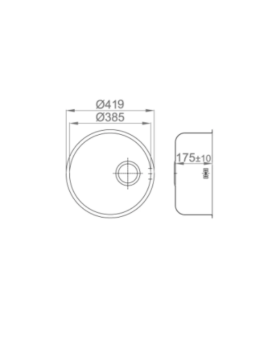 Fregadero acero RODI PIO MITHUS 41cm. Medidas